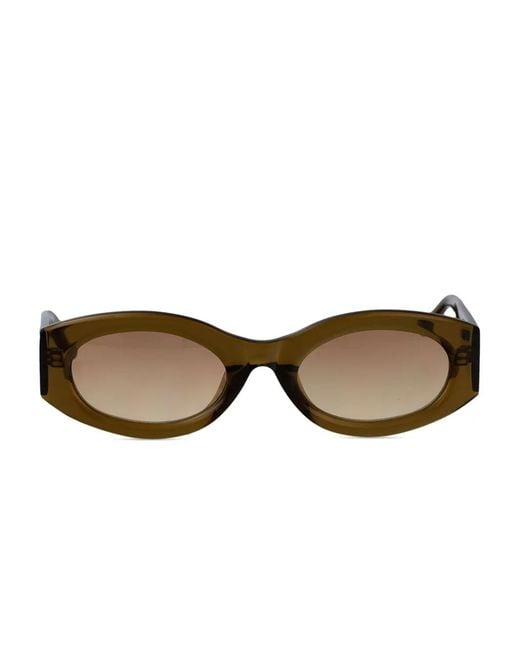 The Attico Brown X Linda Farrow Berta Oval-Frame Sunglasses