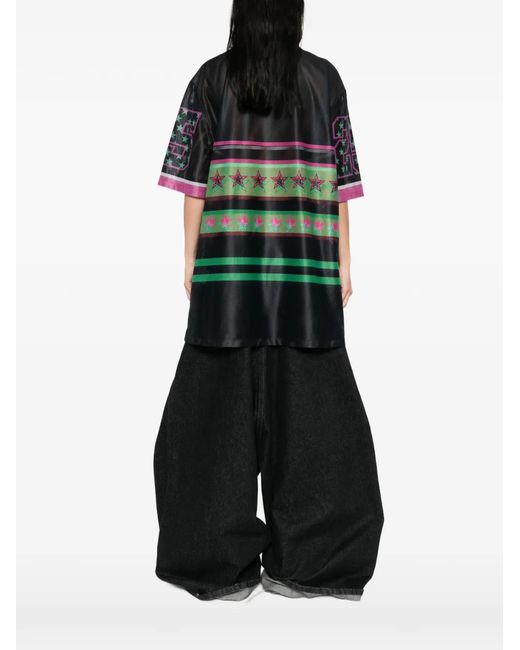 Chopova Lowena Black Star-Stripe T-Shirt