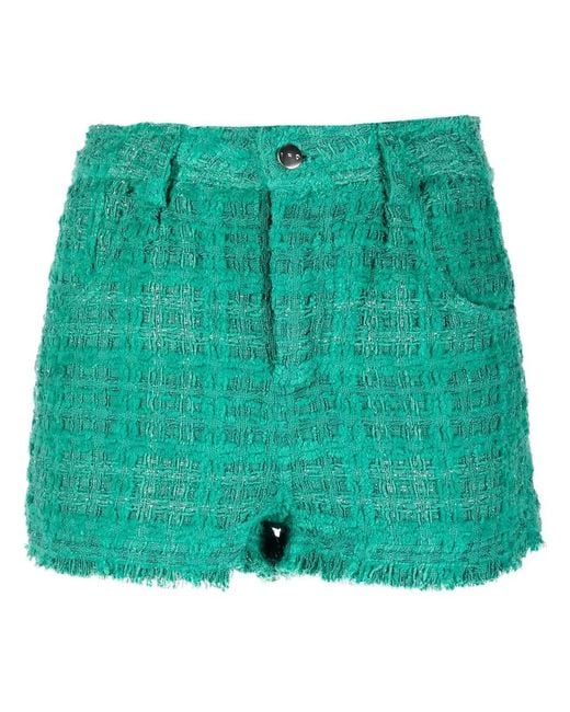 IRO Green Tweed Mini Shorts