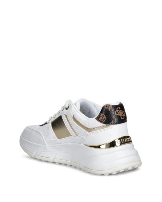 Guess White Fonzi Platform Sneakers