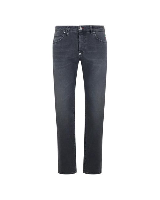 Philipp Plein Blue Jean À Plaque Logo for men
