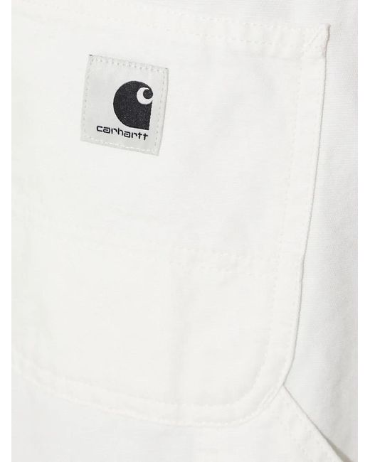 Carhartt White Pantalon Cargo À Patch Logo