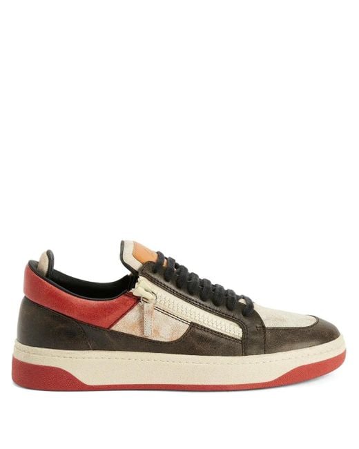 Giuseppe Zanotti Brown Gz94 Double-Zip Low-Top Sneakers for men