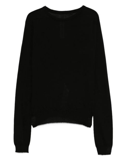 Rick Owens Black Round-Neck Wool Jumper