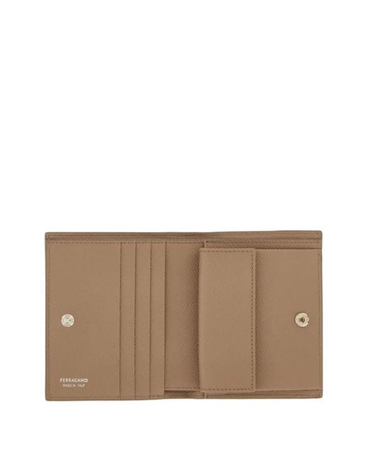 Ferragamo Brown Gancini Compact Wallet