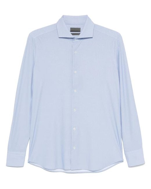 Dell'Oglio Blue Geometric-Print Shirt for men