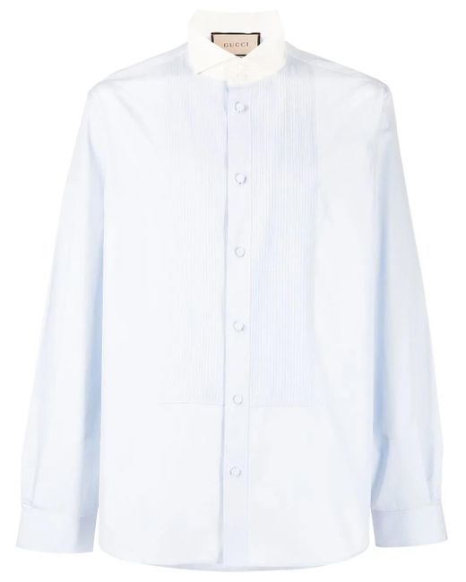 Gucci White Cotton Poplin Shirt for men