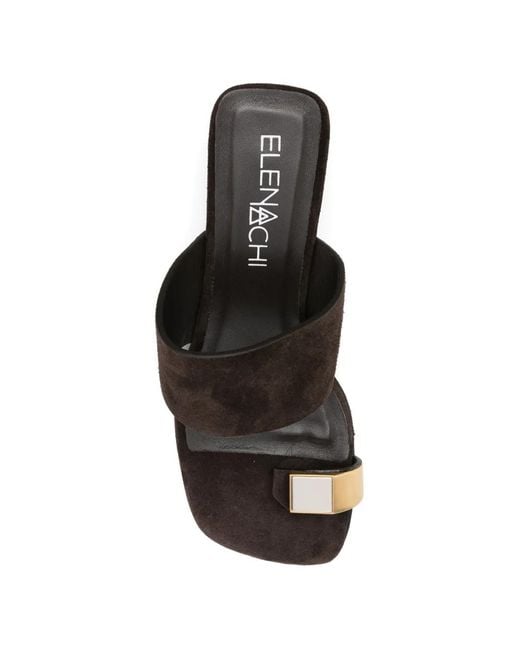 Elena Iachi White Toe-Ring Sandals