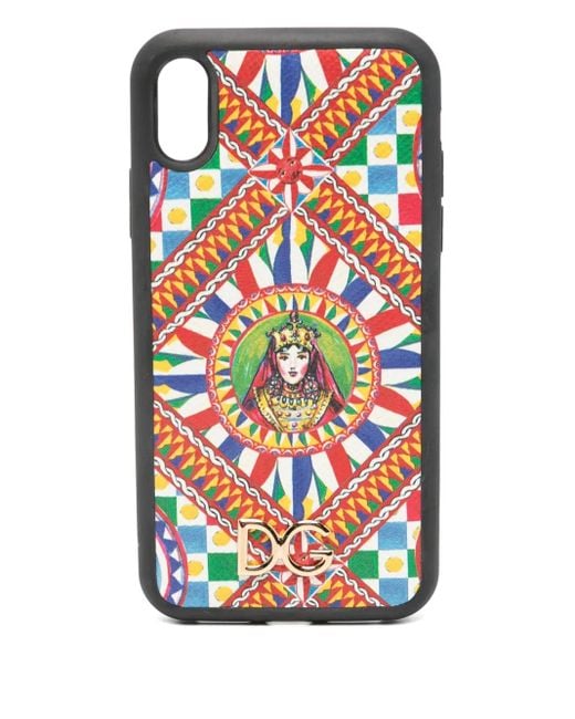 Dolce & Gabbana White Geometric-Print Iphone Xr Case