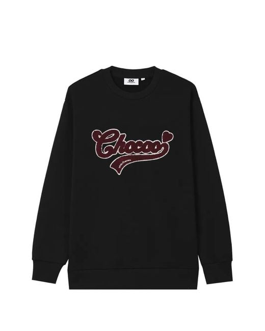 Chocoolate Black Logo-Patch Crew-Neck Sweatshirt