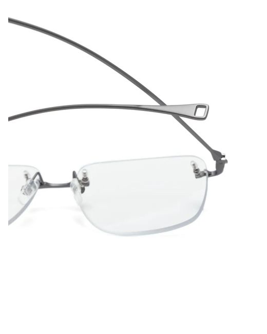 Dita Eyewear Gray Rectangle-Frame Thin-Arms Glasses