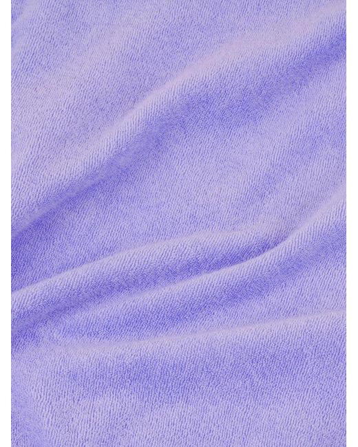 Sporty & Rich Purple Script Cotton Velour Track Jacket