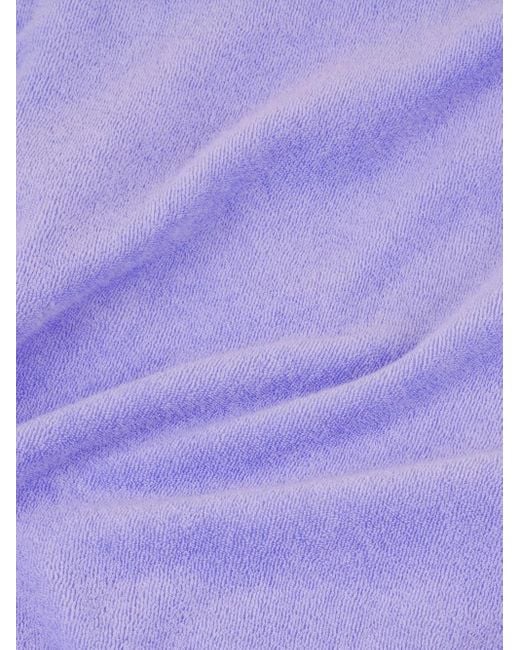 Sporty & Rich Purple Script Cotton Velour Track Jacket