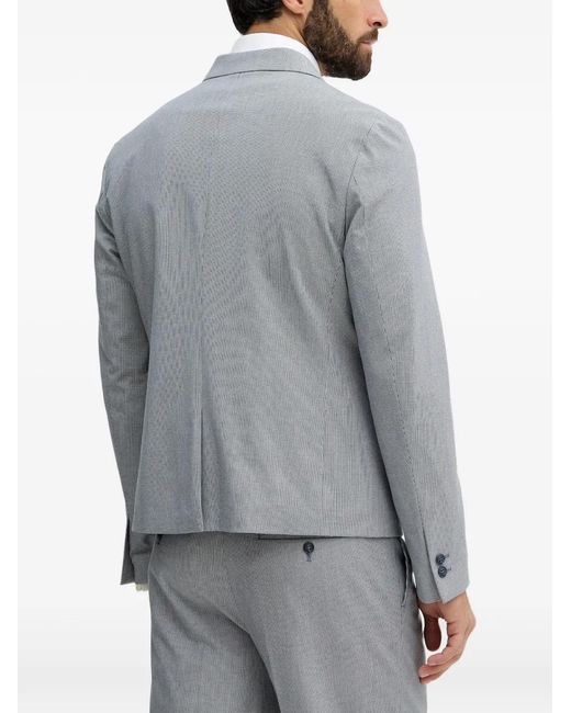 Lindbergh Gray Double-Breasted Patterned Suit for men
