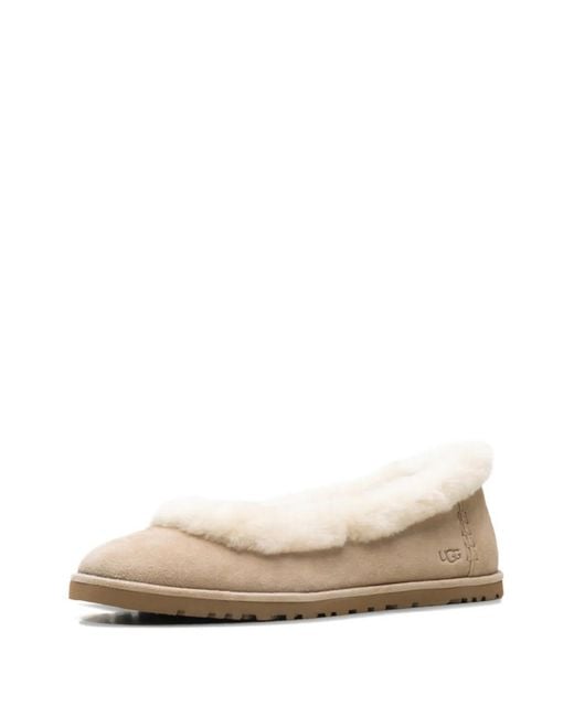 Ugg White Zora Logo-Detail Slippers