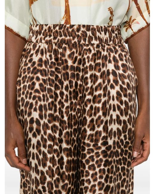 Pantalones con estampado de leopardo P.A.R.O.S.H. de color Natural