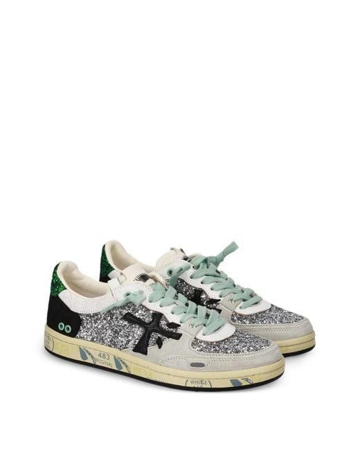 Premiata White Flat Shoes