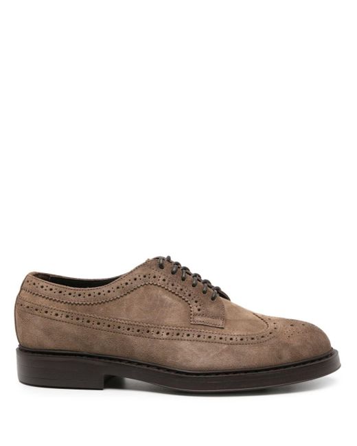 Doucal's Brown Round-toe Suede Brogues for men