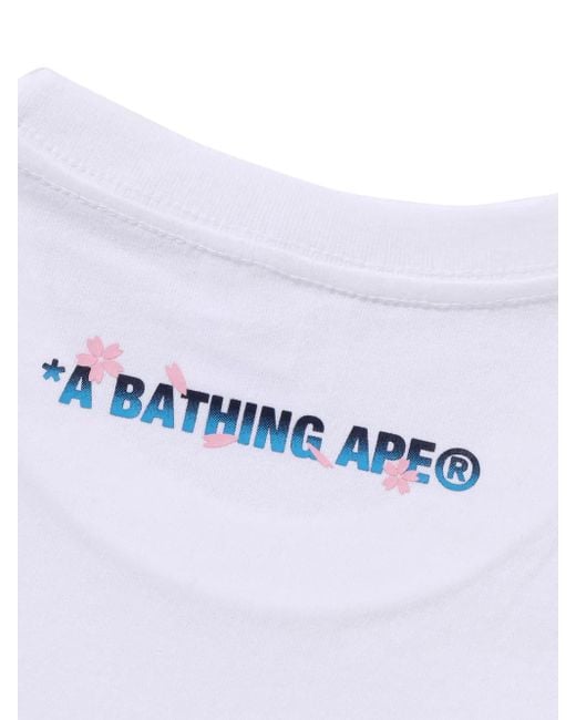 Camiseta Sakura Face A Bathing Ape de hombre de color White