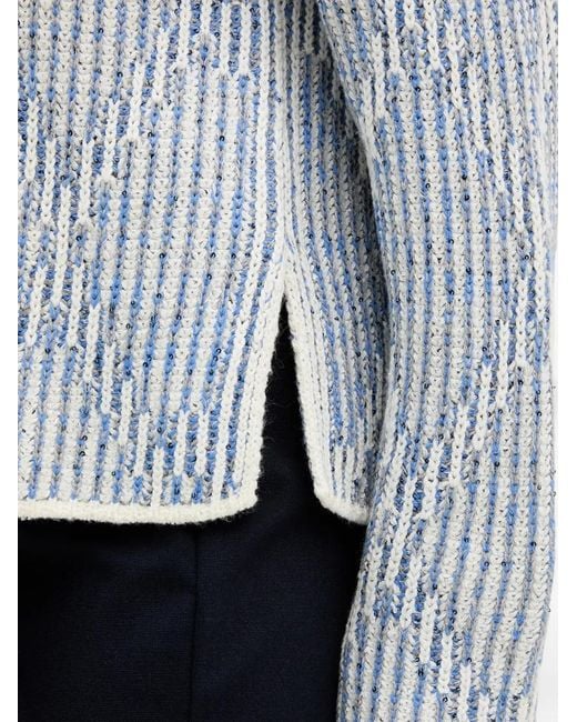 Ouí Gray Striped Crew-Neck Sweater