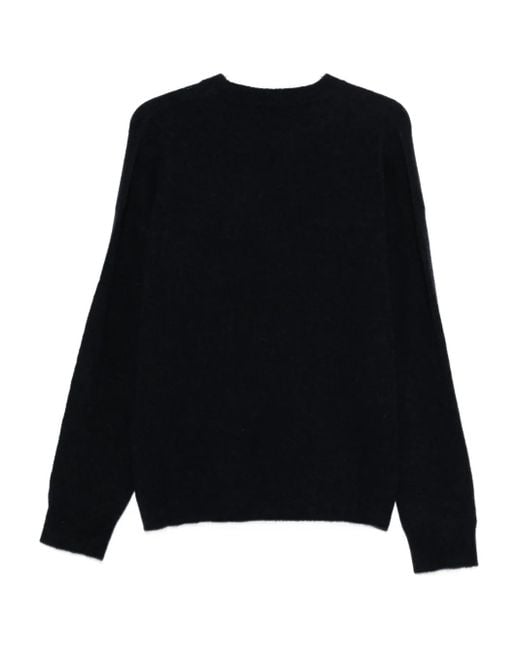 Roberto Collina Black Brushed-Effect Jumper for men