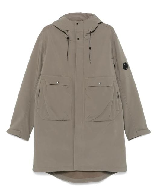 C P Company Gray C.P. Shell-R Hooded Parka for men