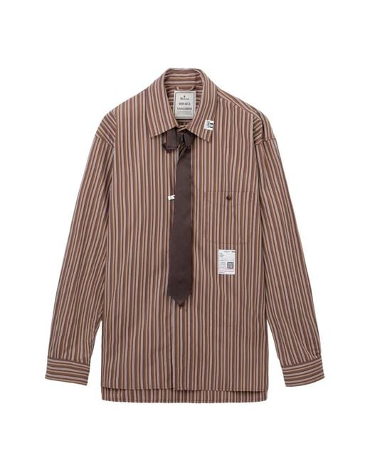 Maison Mihara Yasuhiro Brown Attached Tie Long Sleeve Shirt for men
