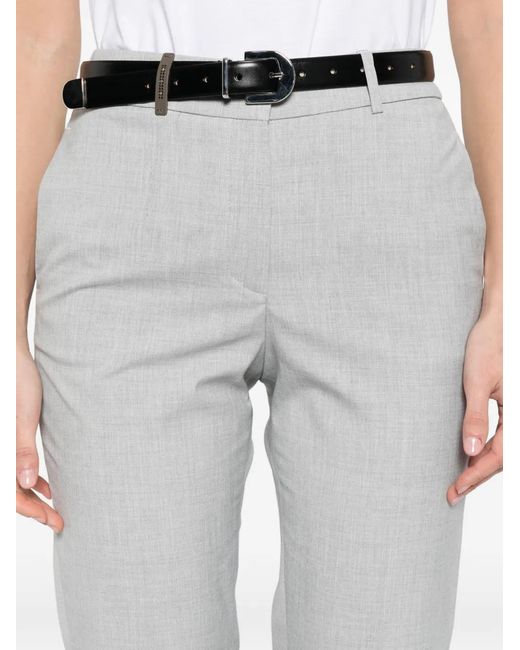 Peserico White Cuffed Tailored Trousers