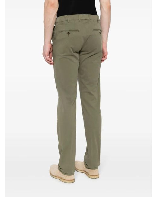 Canali Green Mid-Rise Straight-Leg Chino Trousers for men