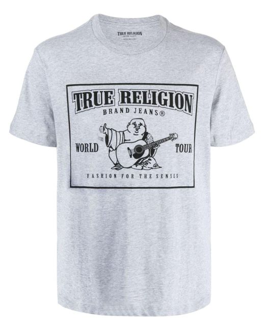 factor Halve cirkel Bekwaam True Religion Logo-print Cotton T-shirt in Gray for Men | Lyst