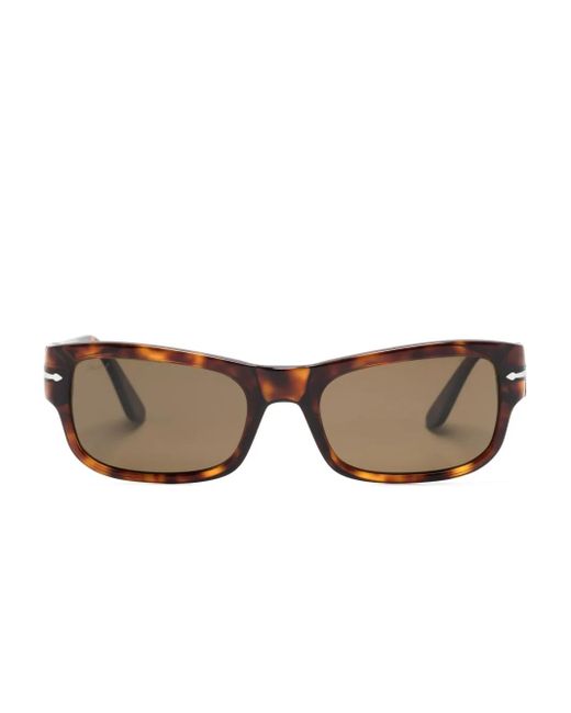 Persol Po3326S Zonnebril Met Rechthoekig Montuur in het Brown