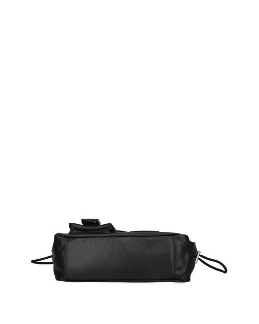 Karl Lagerfeld Black Small Utility Coated Denim Shoulder Bag