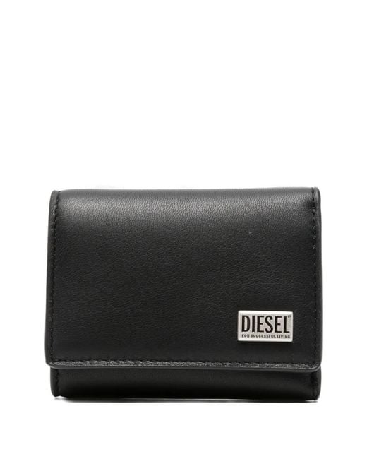 DIESEL Black Biscotto Logo-Plaque Wallet