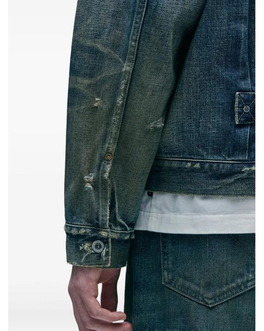 Neighborhood Blue Patchwork Denim Jacket for men