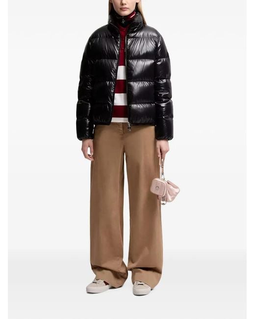 Moncler Black Abbadia Quilted Logo-Patch Jacket