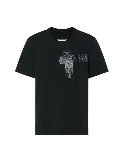 Maison Margiela Black Taped Pocket Jersey T-Shirt for men