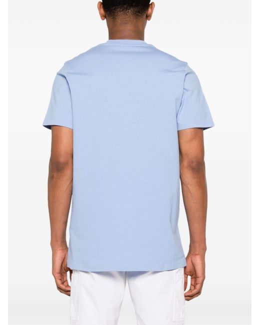 Moncler Heart T-Shirt mit Logo-Patch in Blue für Herren