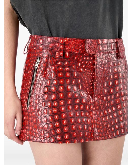 CAMPERLAB Zip Textured Leather Skirt