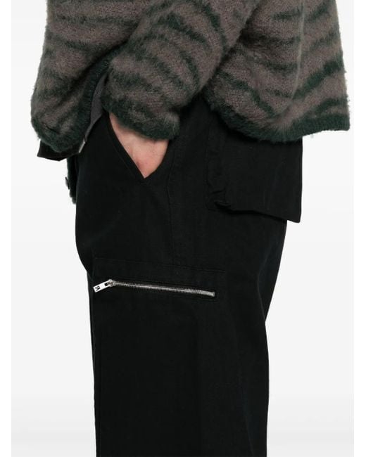 Represent Black Herringbone Straight-Leg Trousers for men