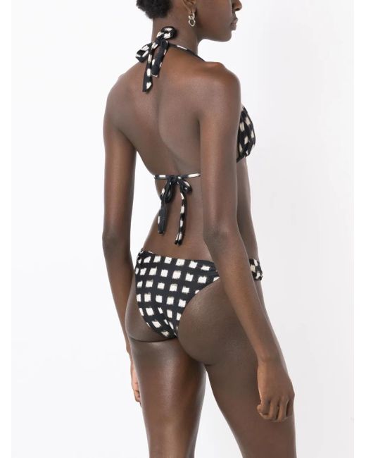 Lenny Niemeyer Black Vichy Check-Print Bikini Bottoms