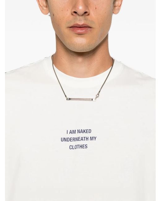 Vetements White Slogan-Print T-Shirt for men