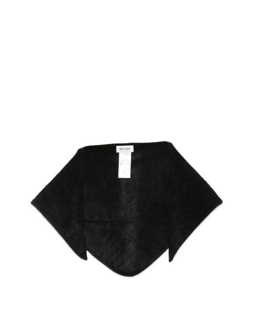 Soft Goat Black Fuzzy Triangular Scarf