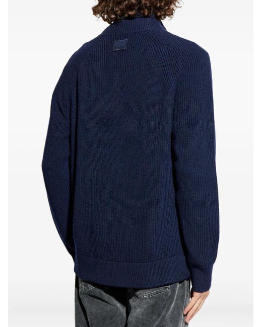 Isabel Marant Gerippter Cardigan mit Reißverschluss in Blue für Herren