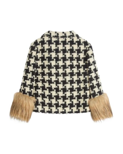 Valentino Garavani Black Houndstooth Tweed Jacket