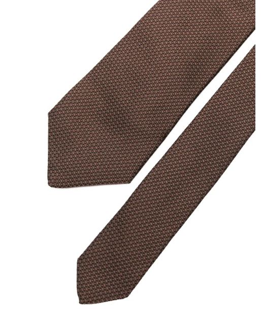 Dell'Oglio Brown Textured Tie for men