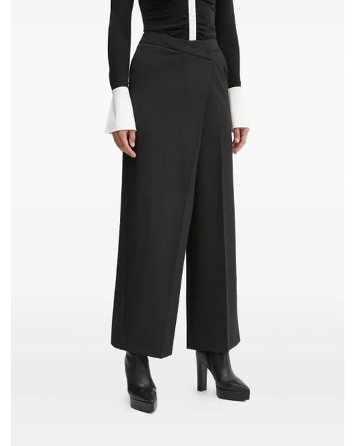 Karl Lagerfeld Black Wrap-Front Pants
