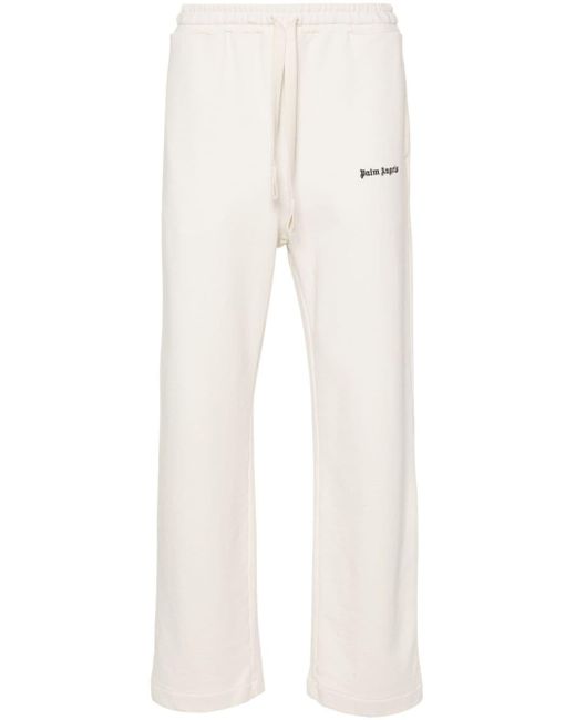 Palm Angels White Logo-embroidered Track Pants for men