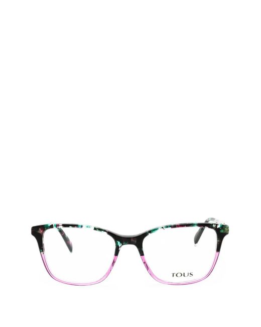 Tous Brown Rectangle-Frame Glasses