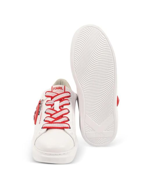 Karl Lagerfeld Pink Heart-Motif Logo-Print Sneakers