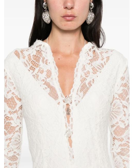 MANURI White Sage Maxikleid Aus Spitze